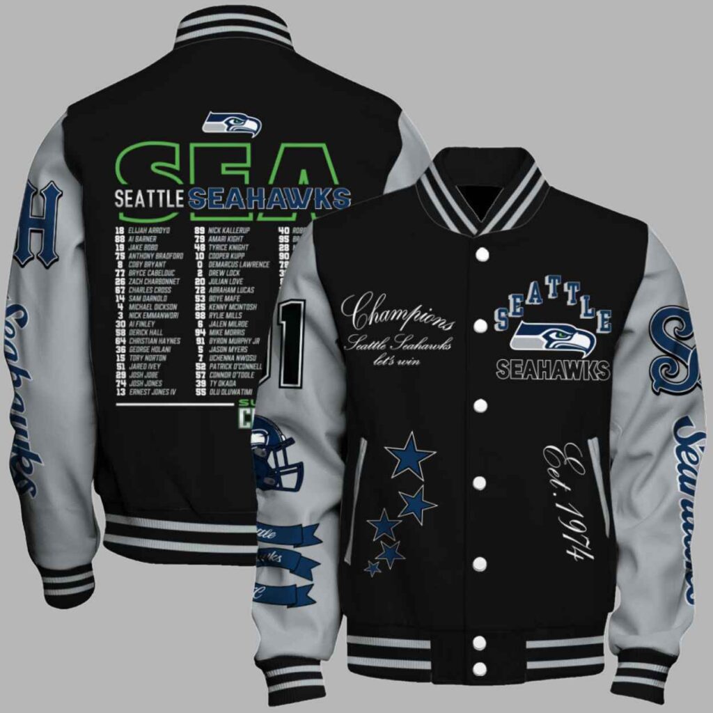 Seahawks Bowl LX Baseball Jacket 2 Seahawks Bowl LX Baseball Jacket 2