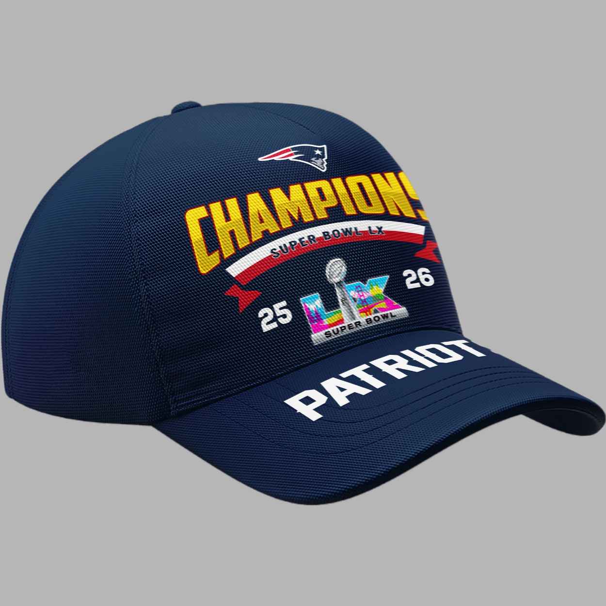 Patriots S Bowl LX Champions 25 26 Printed Cap 1 Patriots S Bowl LX Champions 25 26 Printed Cap 1