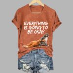 Retro Baby Monkey Punch Everything Is Going To Be Okay T-shirt