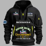 Seahawks 2x Bowl Champions Half-Zip Hoodie