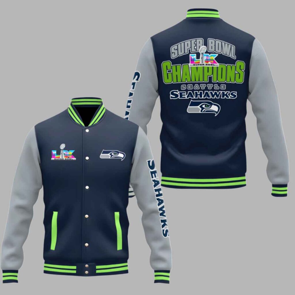 Seahawks Bowl LX Baseball Jacket 2 Seahawks Bowl LX Baseball Jacket 2