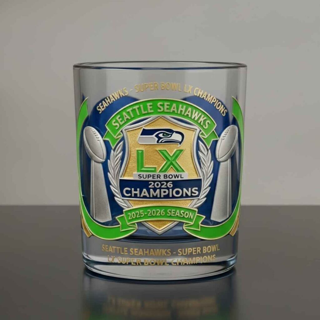 Seahawks Bowl LX Champions Commemorative Glass 2
