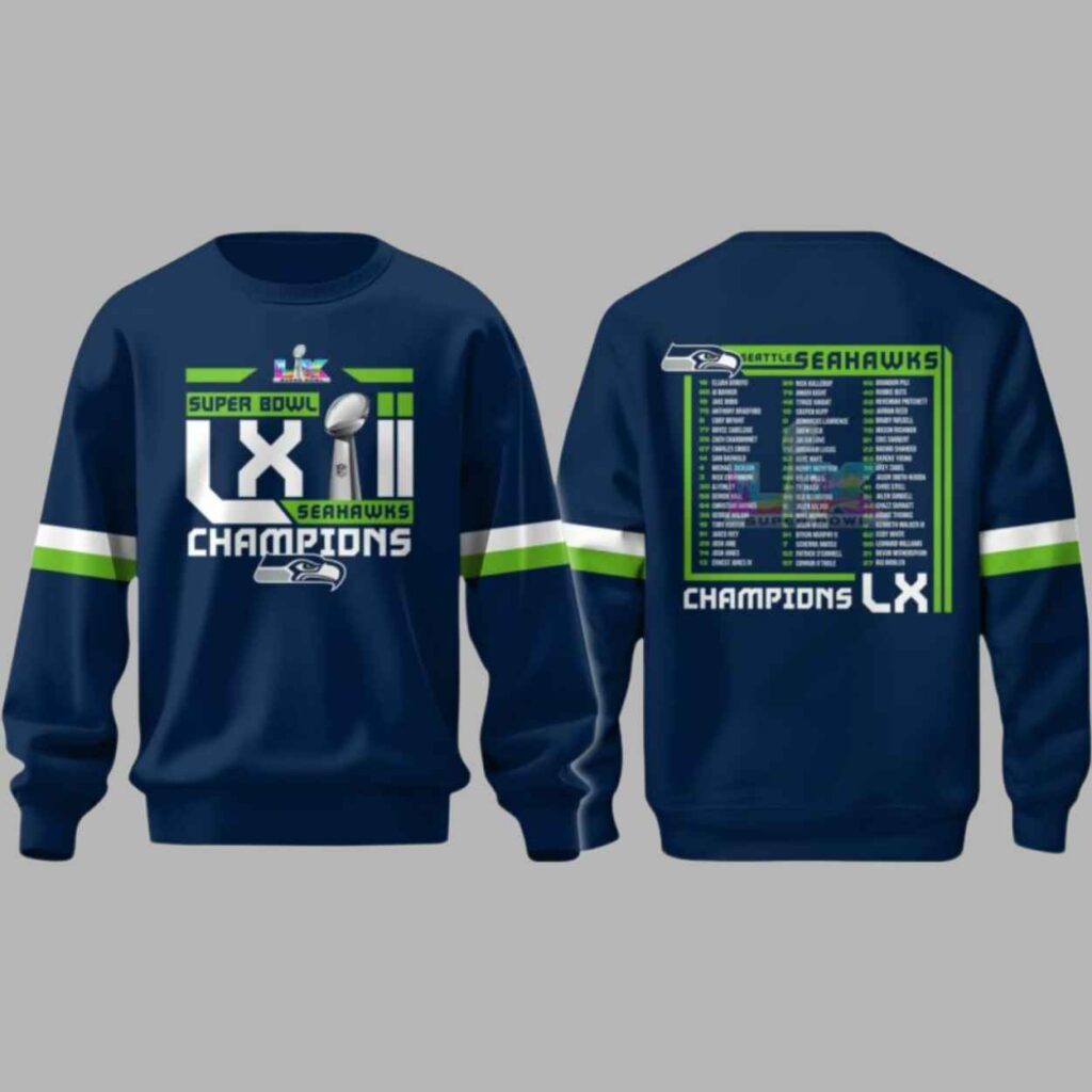 Seahawks SB LX Champions Roster Shirt 2 Seahawks SB LX Champions Roster Shirt 2