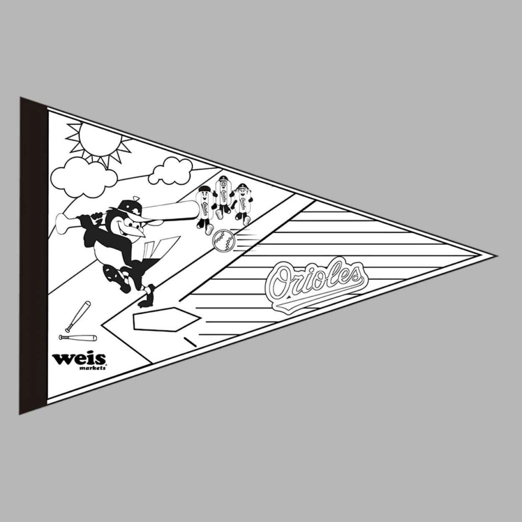 2026 Orioles Kids Color In Pennant 2