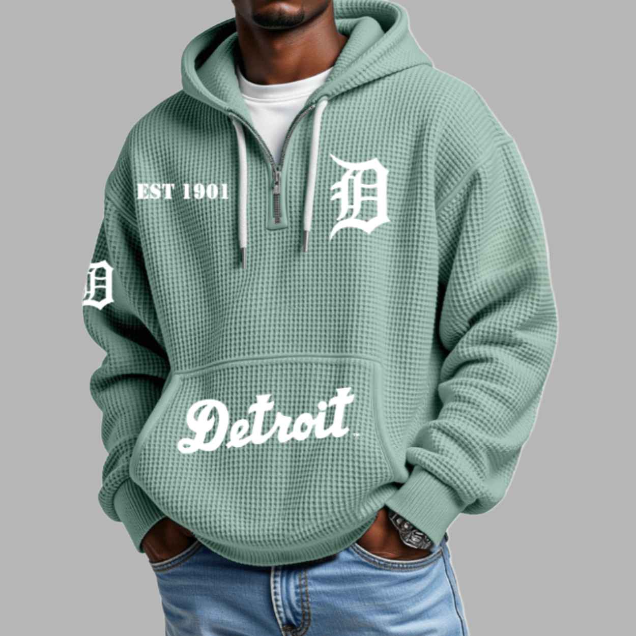 Detroit EST 1901 2D Waffle Hoodie 3 Detroit EST 1901 2D Waffle Hoodie 3