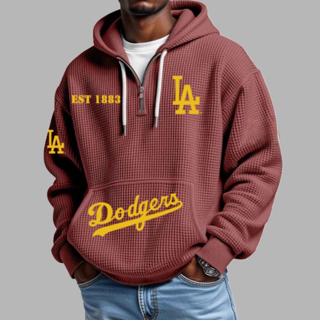 Dodgers EST 1883 2D Waffle Hoodie 2