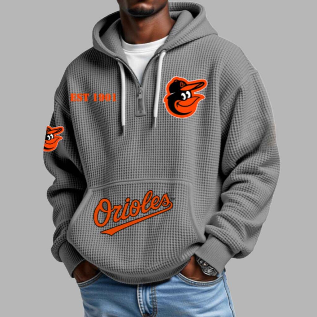 Orioles EST 1901 2D Waffle Hoodie 3
