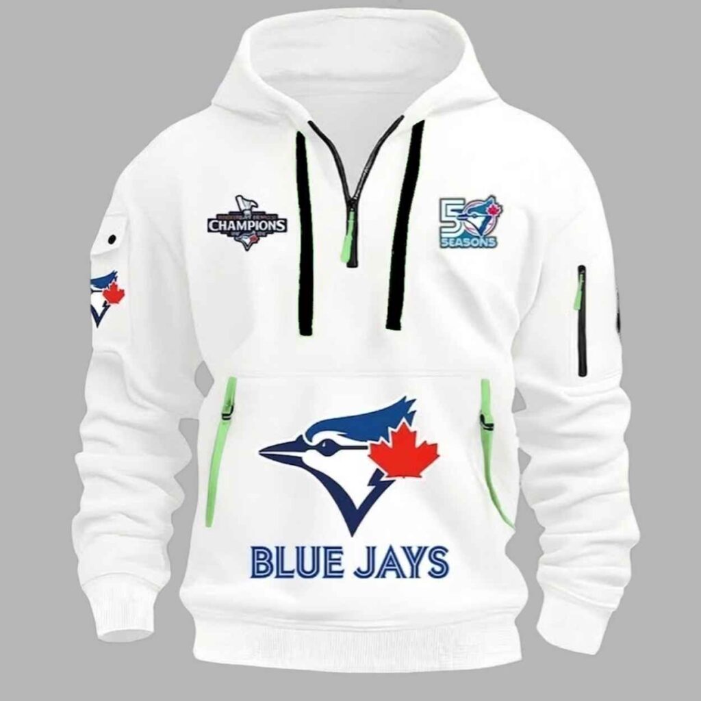 Blue Jays 50 Seasons Quarter Zip Hoodie 2 Blue Jays 50 Seasons Quarter Zip Hoodie 2