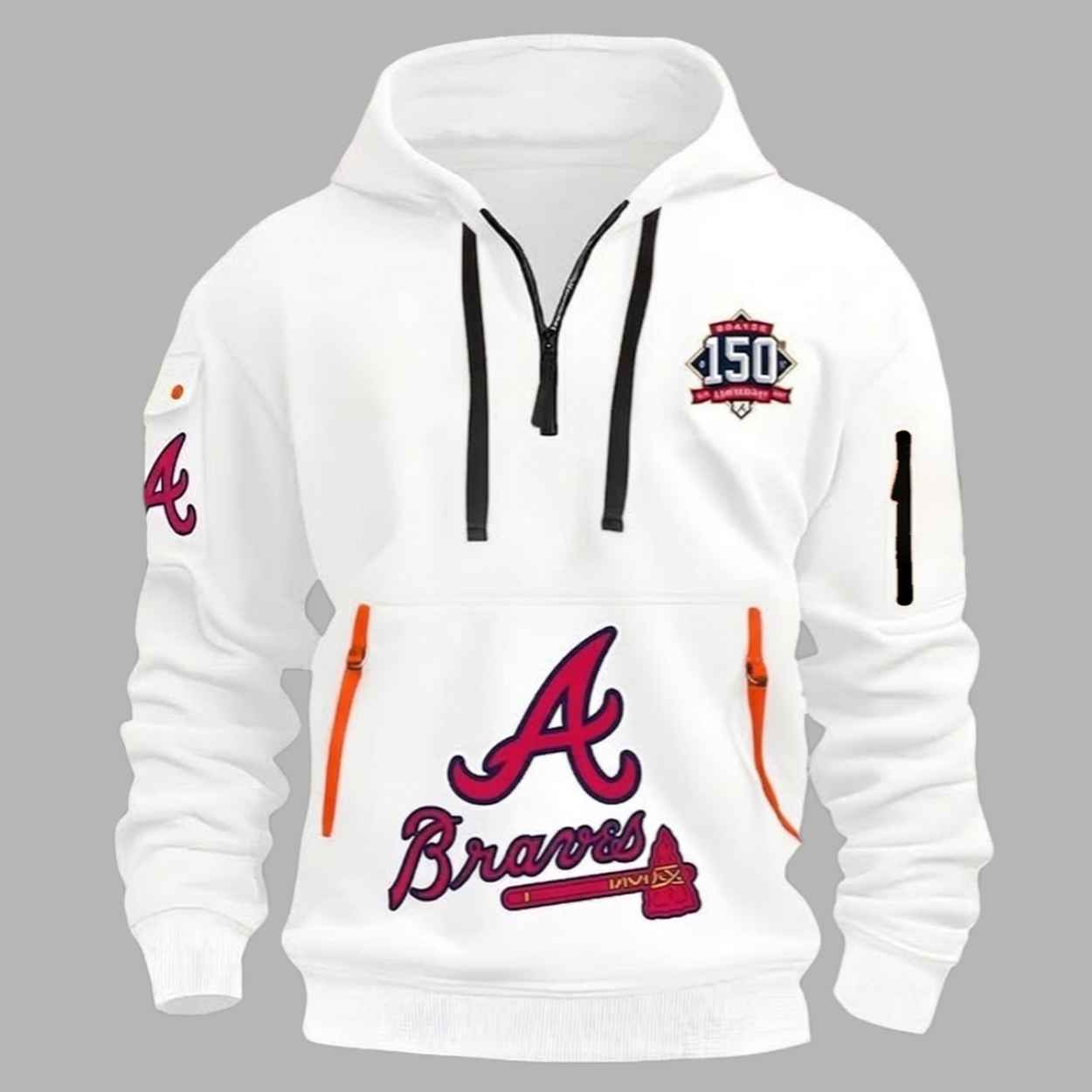 Braves 150th Anniversary Quarter Zip Hoodie 2 Braves 150th Anniversary Quarter Zip Hoodie 2