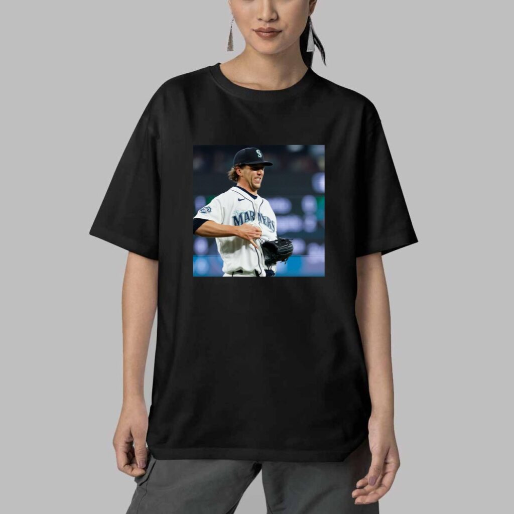 Logan Gilbert Mariners Catch Ball In Shirt 2