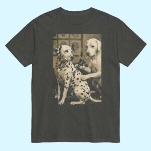Retro Dalmatian Dog Tattoo Artist T shirt 1