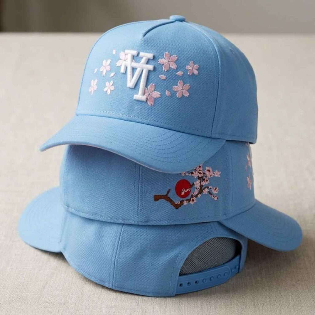 Dodgers Sakura Sky Blue Snapback Hat 3