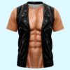 Funny 3D Muscle Chest Vest Beach Please Shirt 1