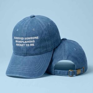 Survived Someone Mansplaining Hockey To Me Hat 1