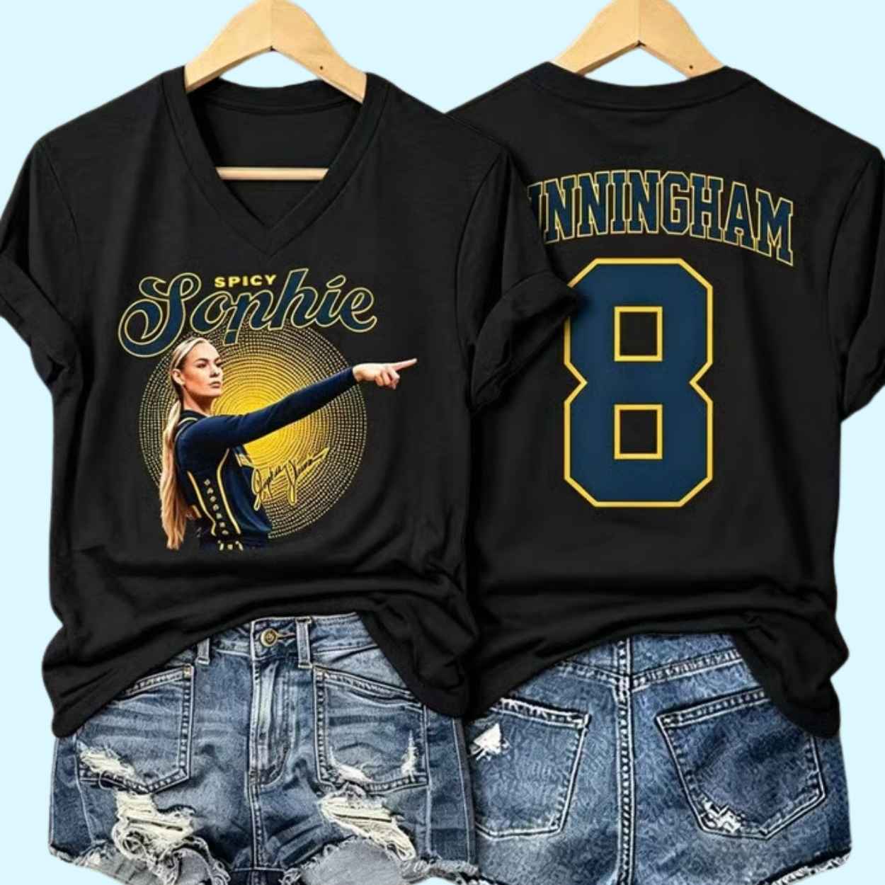 Spicy Sophie Basketball Point God Printed V-Neck Shirt 1 Spicy Sophie Basketball Point God Printed V Neck Shirt 1