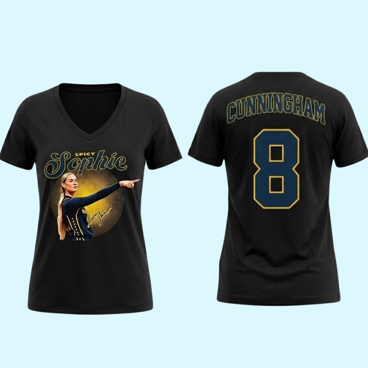 Spicy Sophie Basketball Point God Printed V-Neck Shirt 3 Spicy Sophie Basketball Point God Printed V Neck Shirt 3