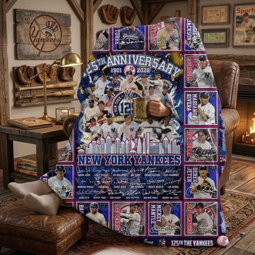 The New York Yankees 125th Anniversary 1901 2026 Blanket 2