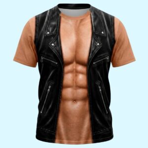 Funny 3D Muscle Chest Vest Beach Please Shirt 1