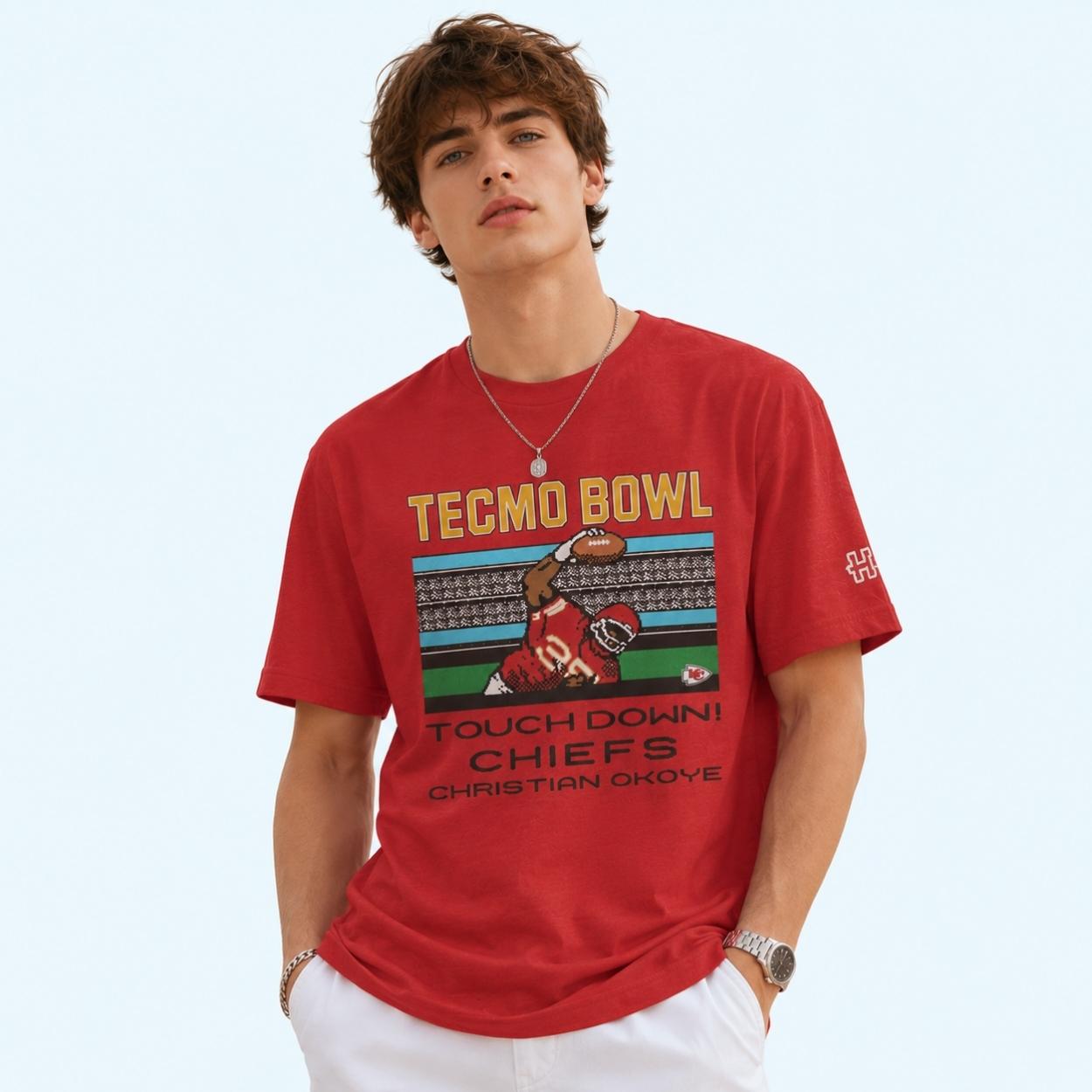 Christian Okoye Tecmo Bowl Touchdown Chiefs Shirt 4 Christian Okoye Tecmo Bowl Touchdown Chiefs Shirt