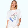 Dodgers Color Outline LA T Shirt 4