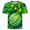 Funny 3D Watermelon Belly T-Shirt 8 Funny 3D Watermelon Belly T Shirt 1