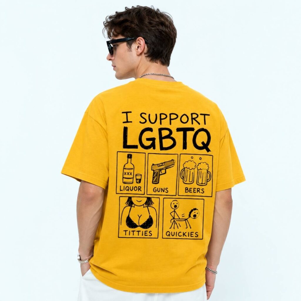 I Support LGBTQ Liquor Guns Beers Titties Quickies Shirt 3