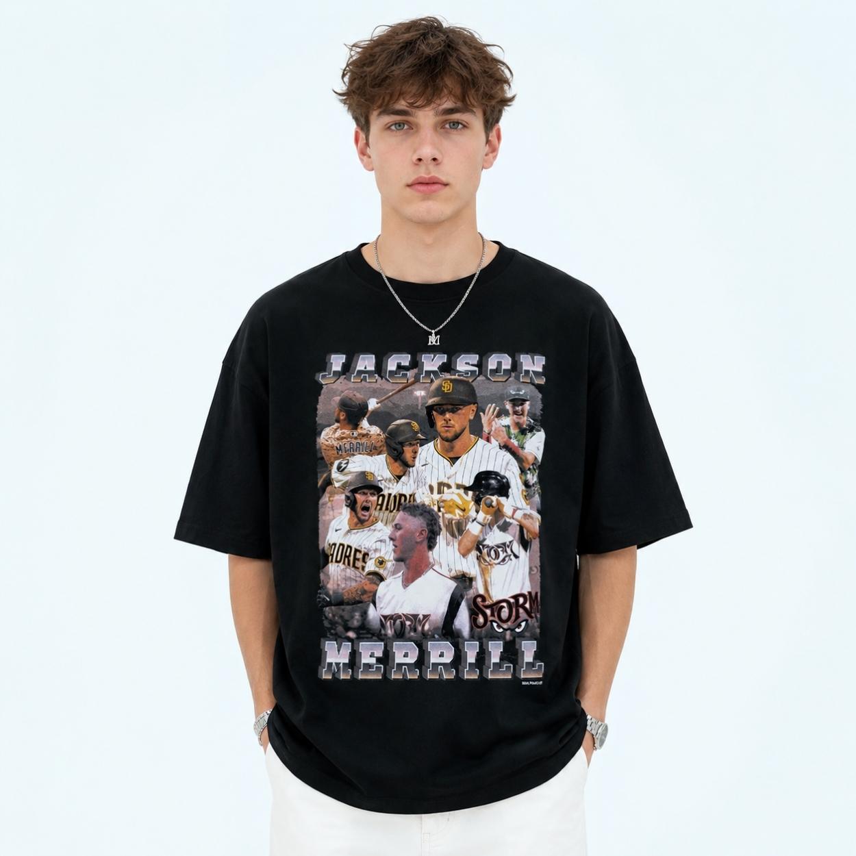 Padres Jackson Merrill Graphic T-Shirt 4 Padres Jackson Merrill Graphic T Shirt 4