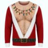 Santa Hairy Chest Christmas Ugly Sweater 1
