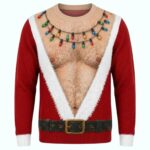 Santa Hairy Chest Christmas Ugly Sweater