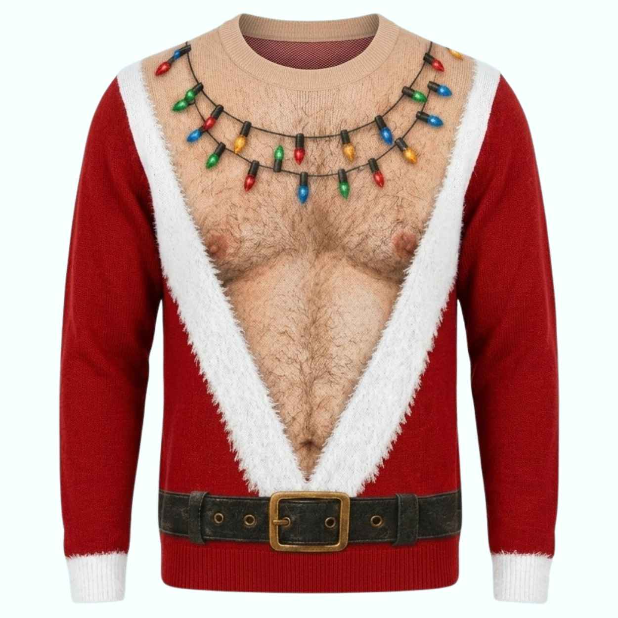 Santa Hairy Chest Christmas Ugly Sweater 1 Santa Hairy Chest Christmas Ugly Sweater 1