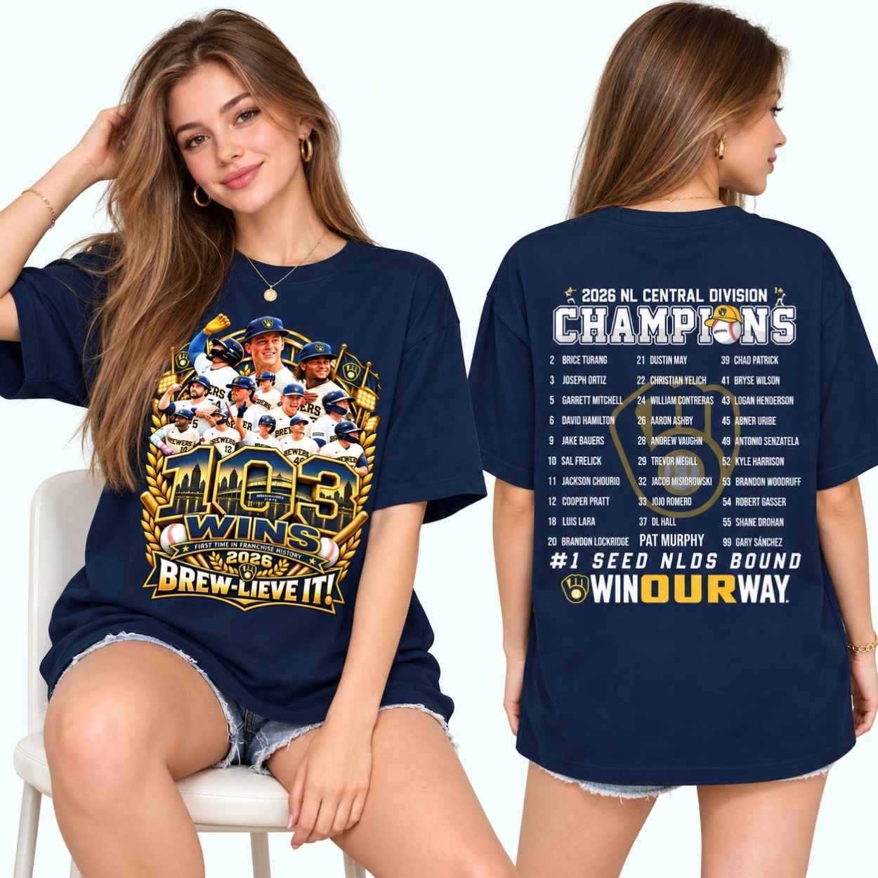 2026 Brewers 103 Wins NL Central Division Champions Shirt 4 2026 Brewers 103 Wins NL Central Division Champions Shirt 4