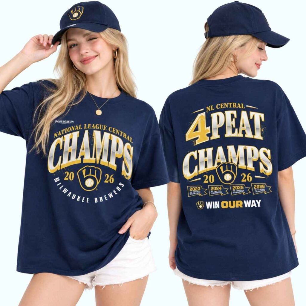 2026 Brewers NL Central 4 Peat Champs Shirt 4