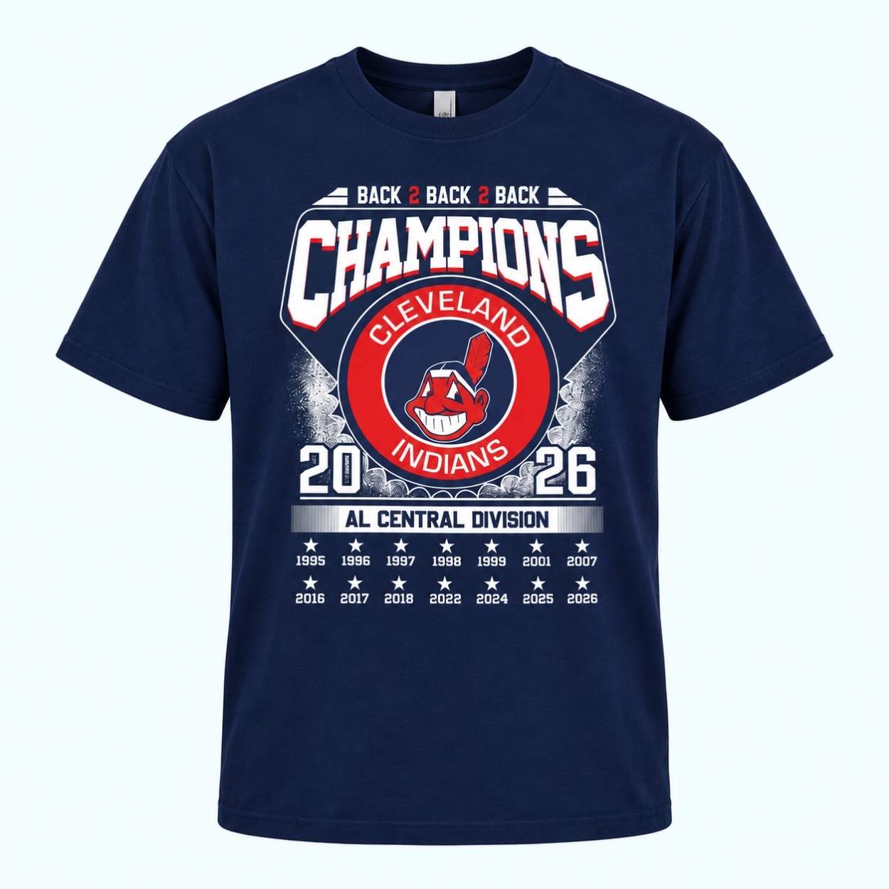 2026 Cleveland Indians Back 2 Back 2 Back AL Central Division Champions Shirt 1 2026 Cleveland Indians Back 2 Back 2 Back AL Central Division Champions Shirt 1