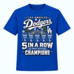 2026 Dodgers 5 In A Row NL West Division Champions Shirt
