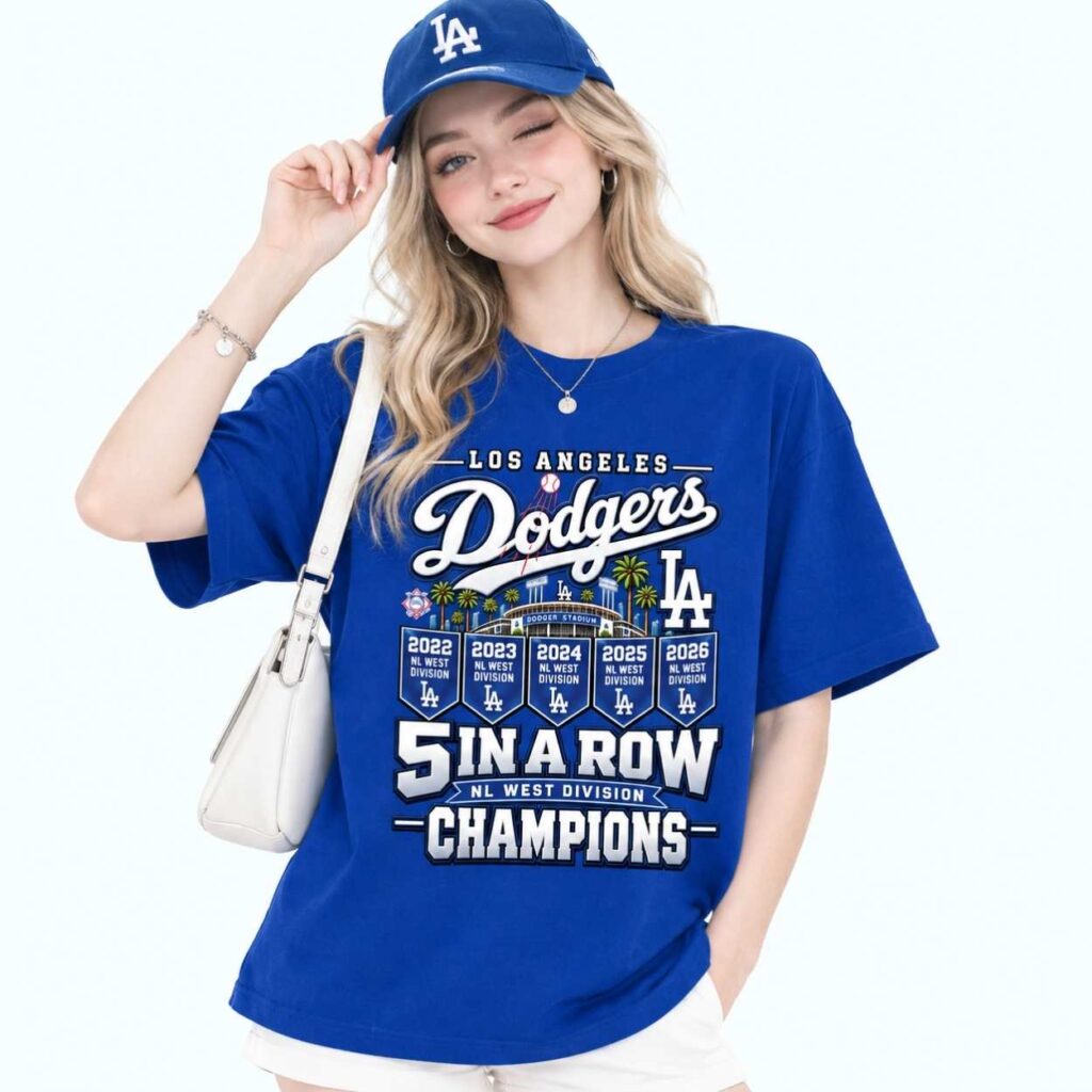 2026 Dodgers 5 In A Row NL West Division Champions Shirt 2