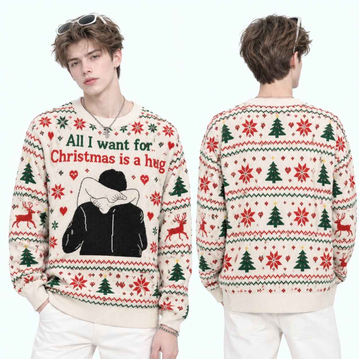 All I Want for Christmas Is a Hug Ugly Christmas Sweater 3 All I Want for Christmas Is a Hug Ugly Christmas Sweater 3