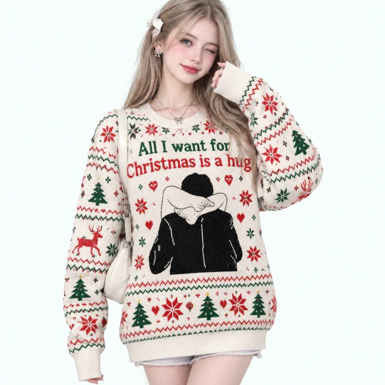 All I Want for Christmas Is a Hug Ugly Christmas Sweater 4 All I Want for Christmas Is a Hug Ugly Christmas Sweater 4