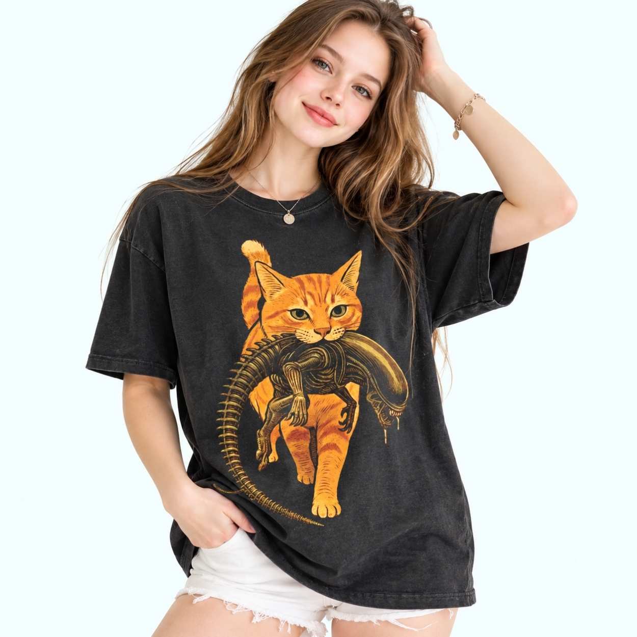 Cat Carrying Alien T-Shirt 2 Cat Carrying Alien T Shirt 2
