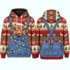 Christmas Highland Cow Overalls Ugly Sweater Hoodie 1