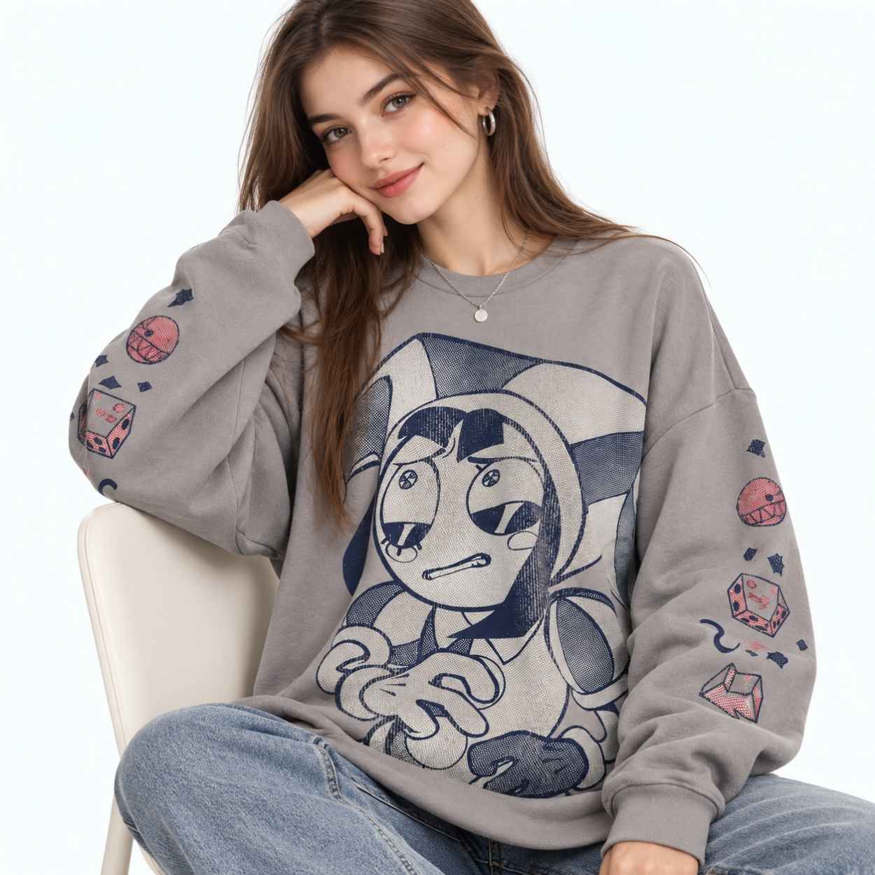 Drake Pomni The Amazing Digital Circus Sweatshirt 2 Drake Pomni The Amazing Digital Circus Sweatshirt 2