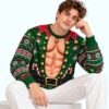 Funny Muscular Elf Christmas Ugly Sweater 4 Funny Muscular Elf Christmas Ugly Sweater 2