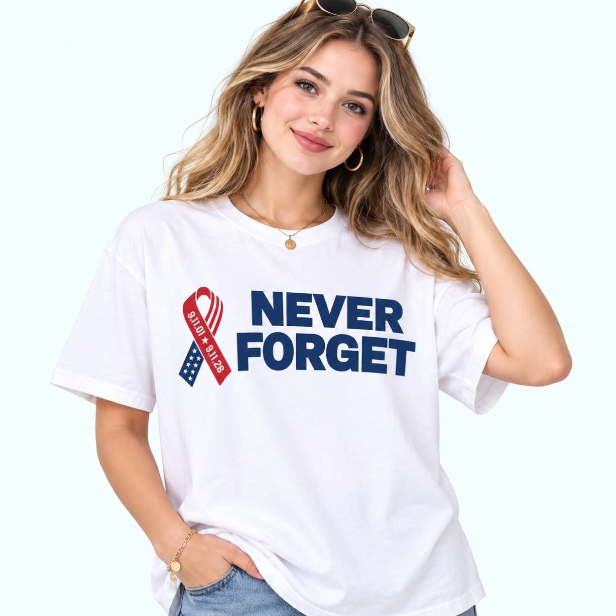 Jim Harbaugh Never Forget 911 Memorial T-Shirt 3 Jim Harbaugh Never Forget 911 Memorial T Shirt 4