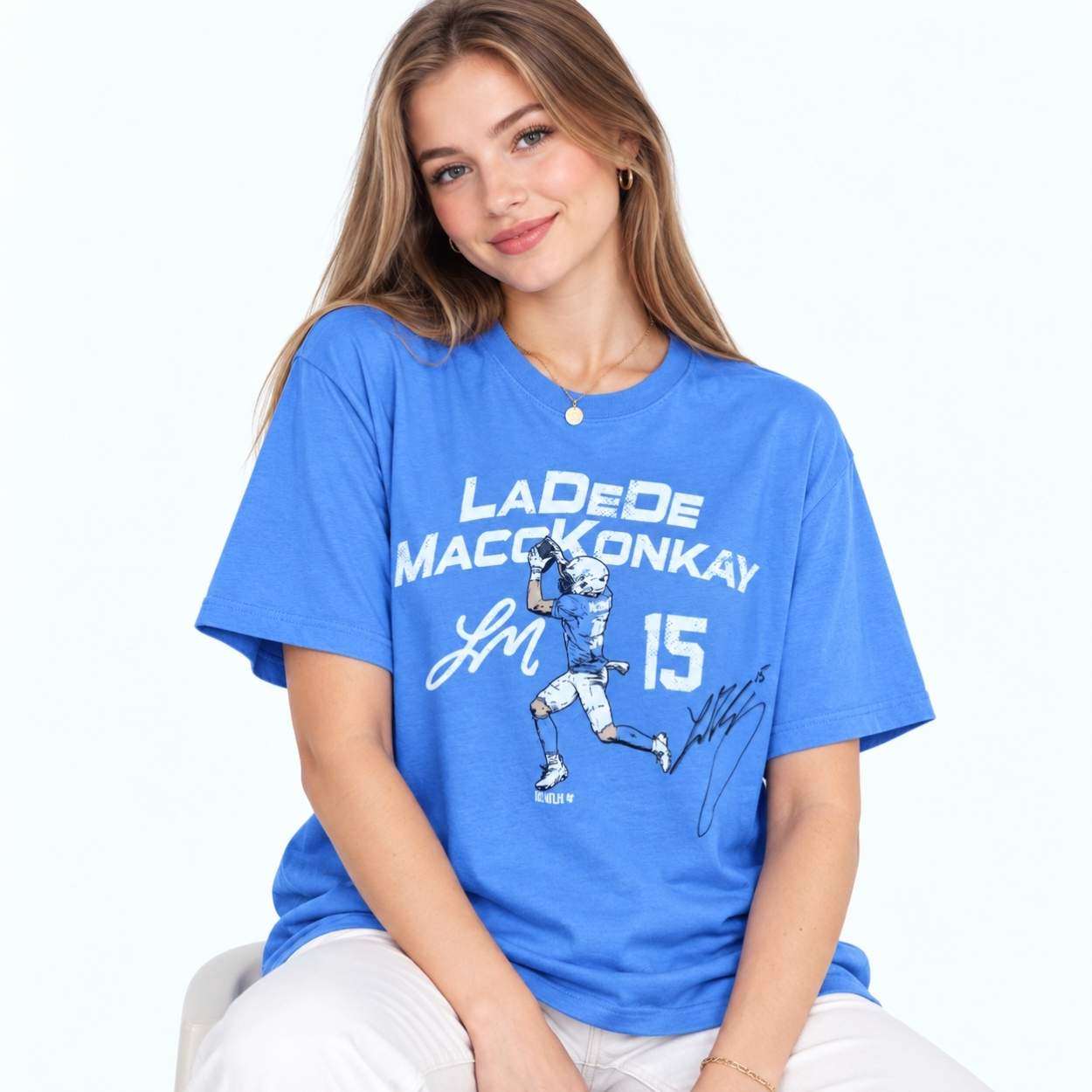 Ladd McConkey 15 Football Catch Signature Shirt 4 Ladd McConkey 15 Football Catch Signature Shirt 3