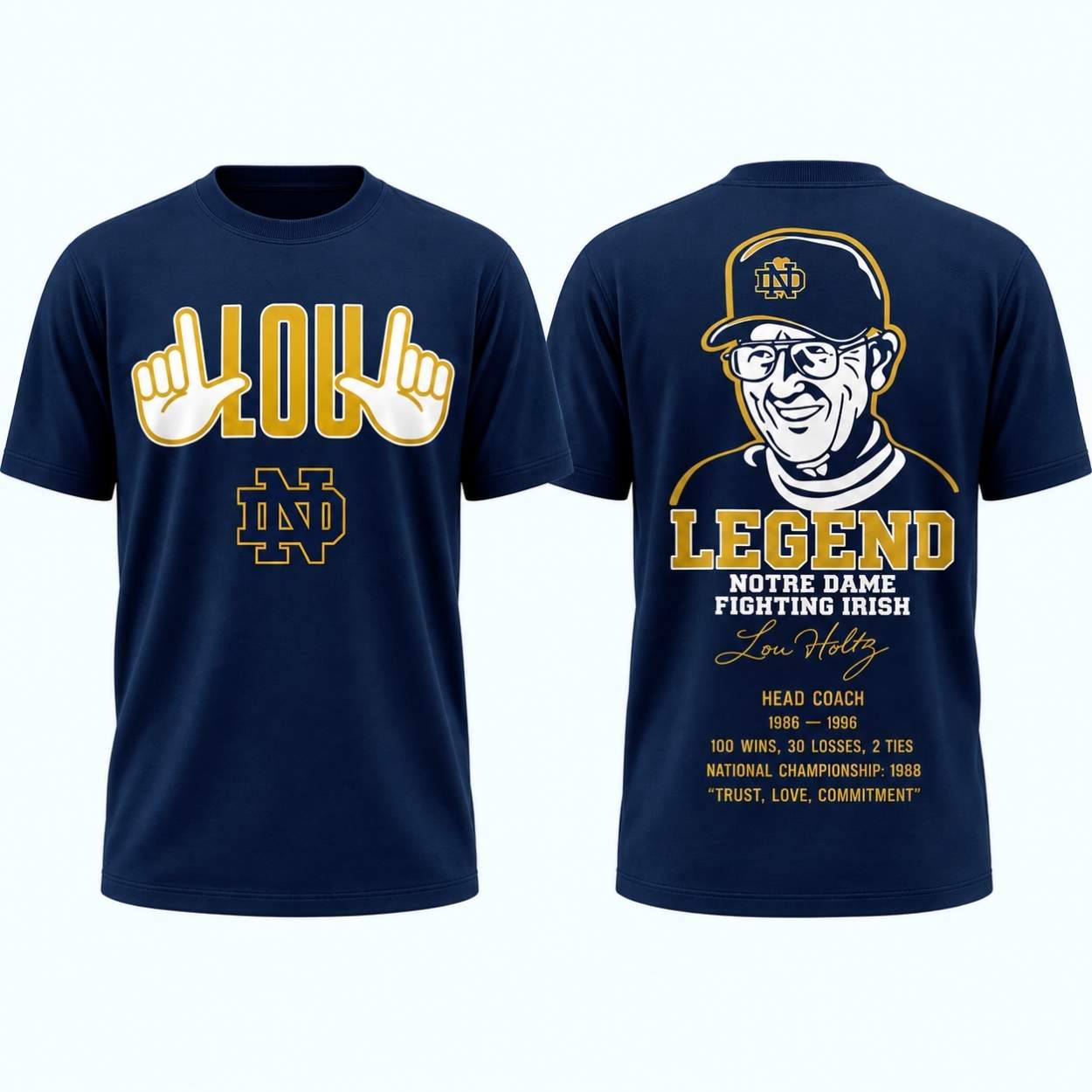 Lou Holtz Legend Notre Dame Fighting Irish Shirt 1 Lou Holtz Legend Notre Dame Fighting Irish Shirt 1