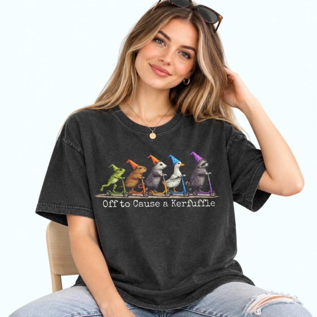 Off To Cause A Kerfuffle Frog Shirt 3