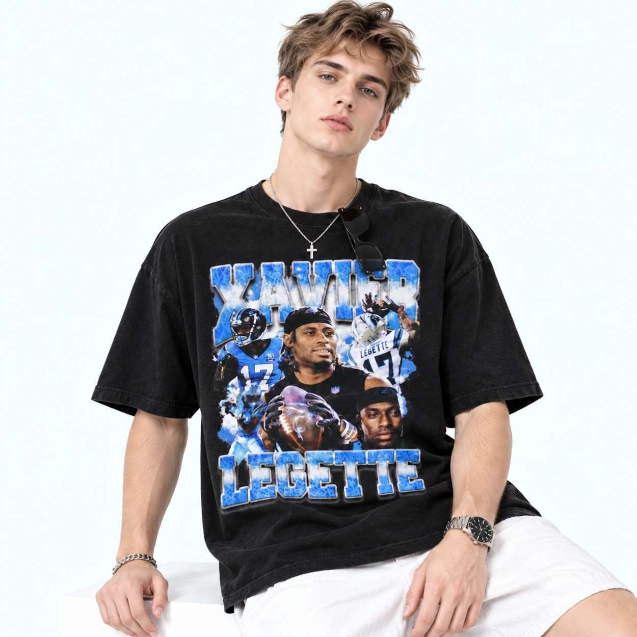 Tetairoa McMillan Xavier Leggette Football Shirt 3 Tetairoa McMillan Xavier Leggette Football Shirt 3 1