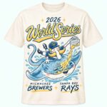 2026 Brewers vs Rays World Series Matchup Beer and Waves Shirt