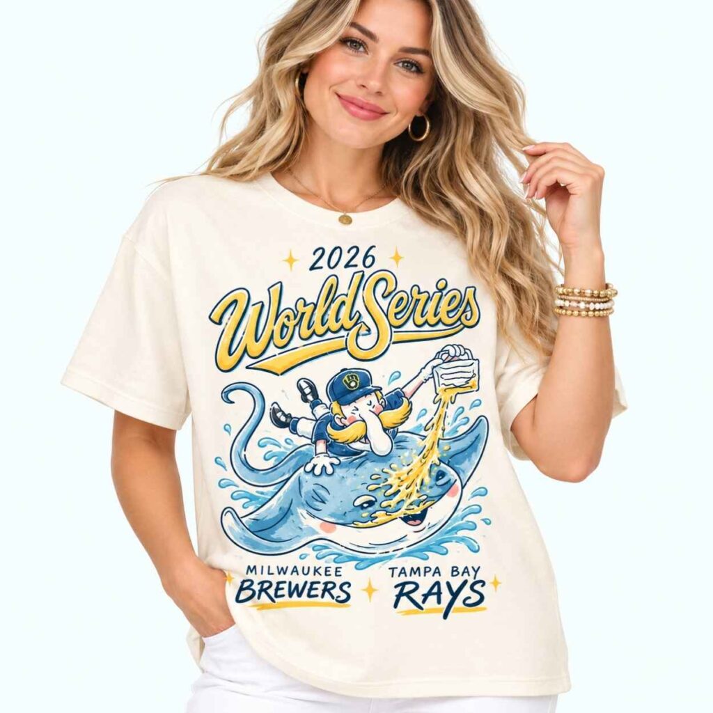 2026 Brewers vs Rays World Series Matchup Beer and Waves Shirt 4