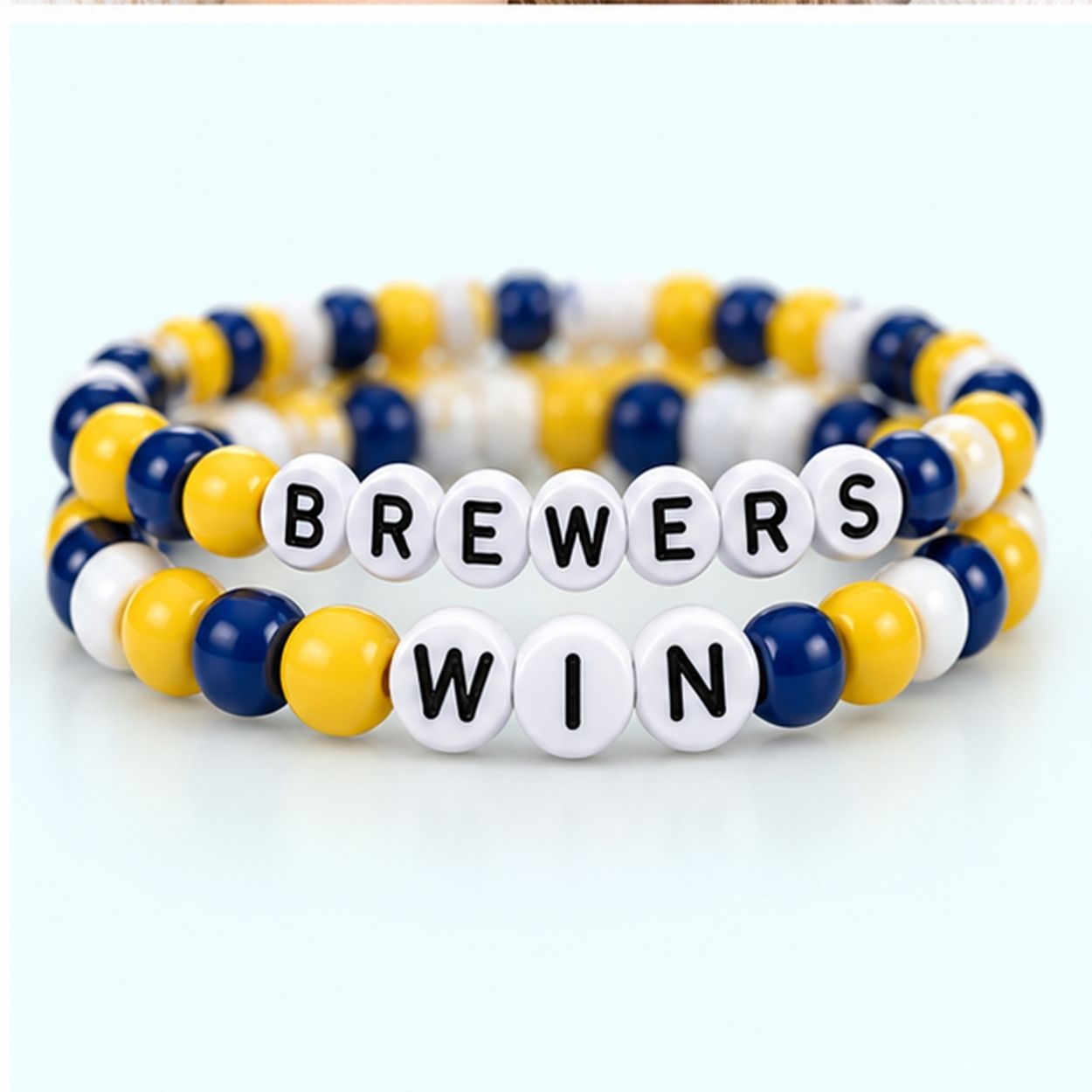 2026 Milwaukee Brewers WIN Beaded Bracelet Set 2 2026 Milwaukee Brewers WIN Beaded Bracelet Set 2