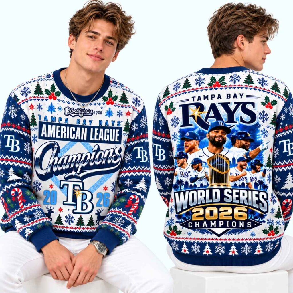 2026 Rays American League Champions World Series Ugly Christmas Sweater 4
